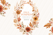 Pumpkin Floral Pampas Grass Clipart, a Seasonal Illustration by Sunflower Day Love (Thumbnail 6 of 6)