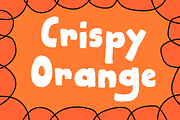 Crispy Orange font, a Sans Serif Font by pizzadudedotdk (Thumbnail 1 of 4)