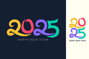 2025 Happy New Year design vector.