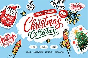 Hand Drawn Christmas Doodle Set, a Seasonal Illustration by Oktyabr