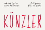 KÜNZLER – Condensed Handwritten Font, a Handwritten Font by VASTARD STUDIO (Thumbnail 1 of 12)
