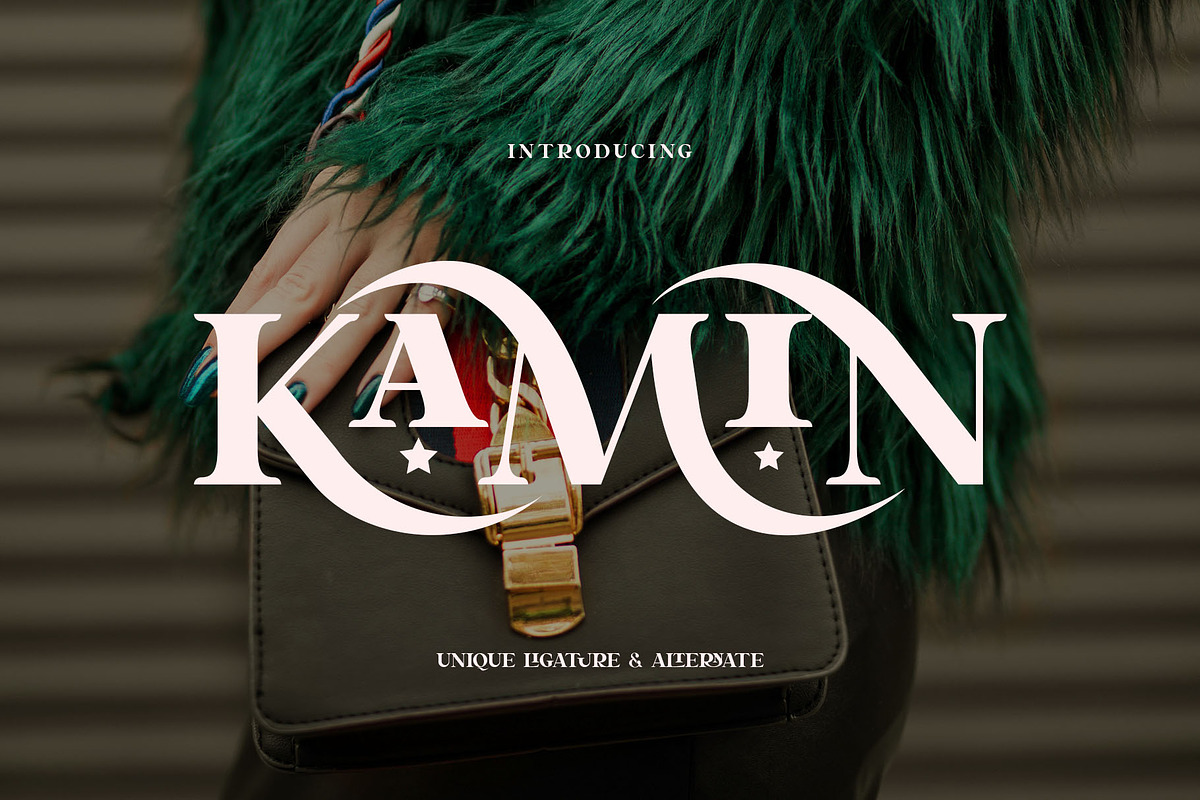 KAMIN UNIQUE LIGATURE SERIF TYPEFAC, a Serif Font by yaqublekker (Photo 1 of 8)