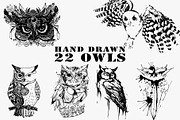 Wild owls. 22 graphic illustrations, an Illustration by AnastasiyaOleynik (Thumbnail 1 of 4)