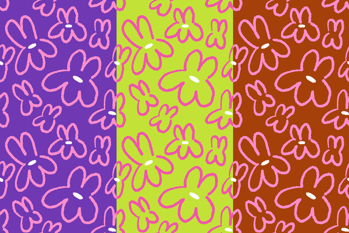 Abstract floral seamless pattern set, a Pattern Graphic by Good Studio (Photo 2 of 24)