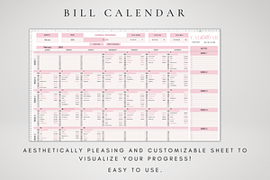 Excel Monthly Bill Calendar Template