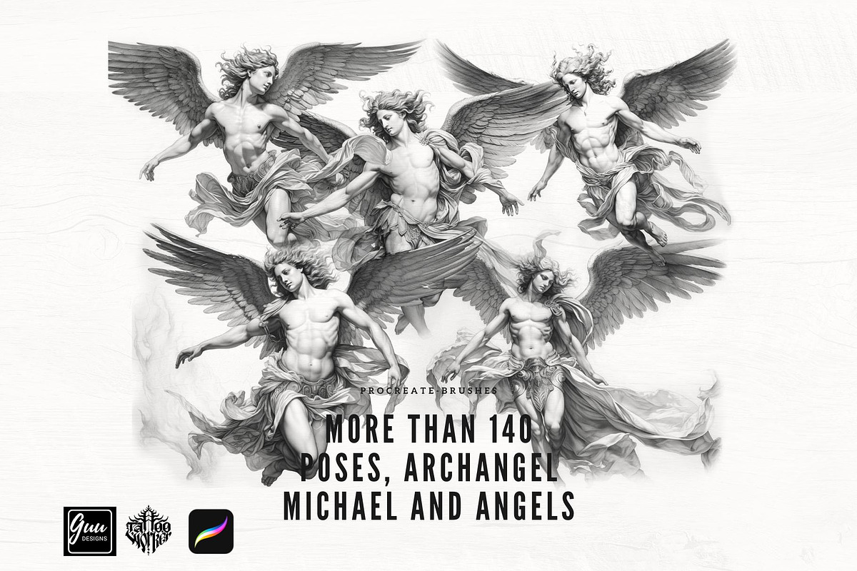 Archangel Michael and the angels, a Brush Add-On by TaKong Magics (Photo 4 of 9)