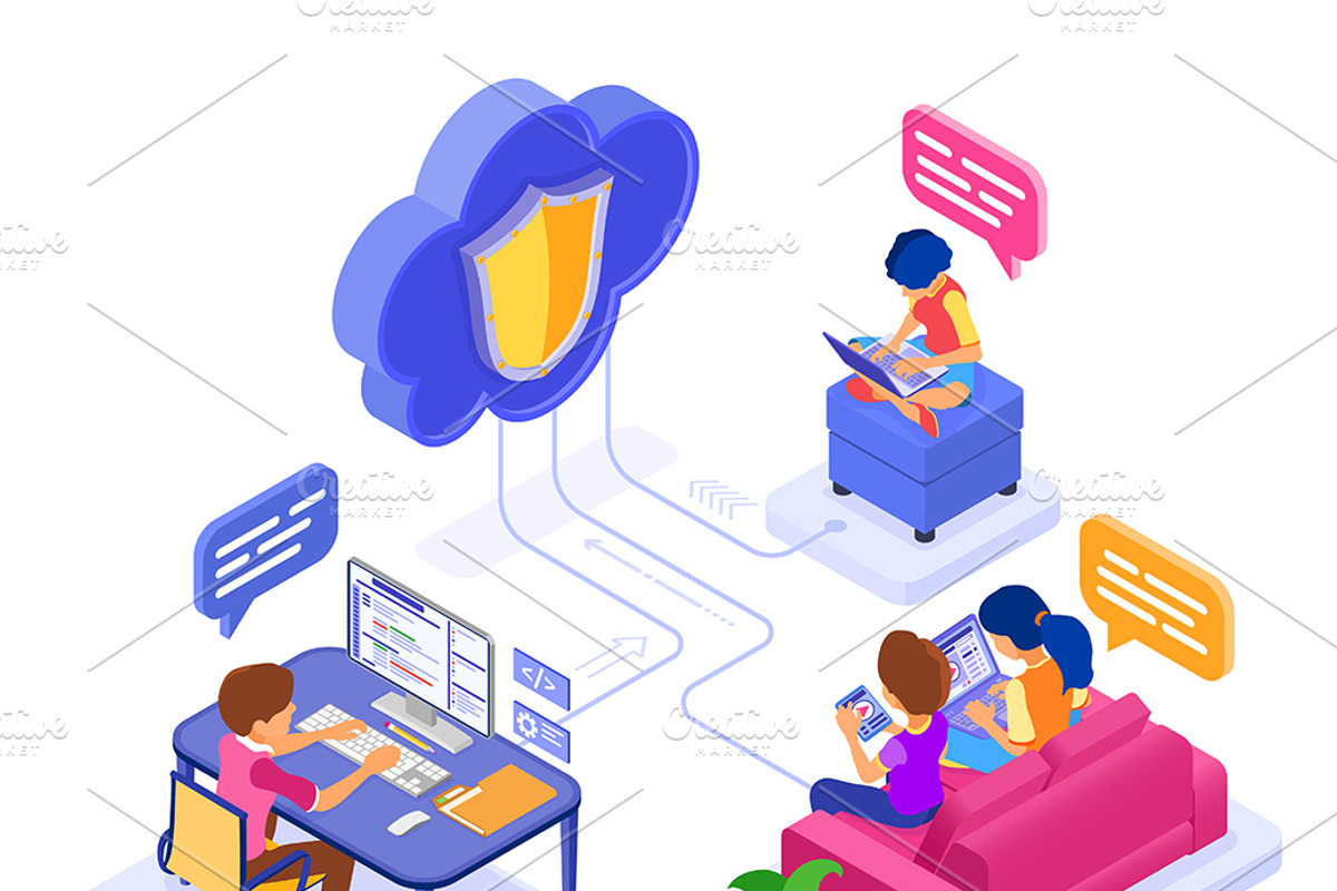 Online Distance Education from Home, an Education Illustration by TAlex (Photo 3 of 6)