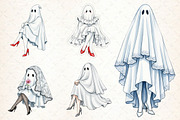 Pin-Up Ghost Girl Clipart, an Illustration by Libby Wishes (Thumbnail 2 of 7)