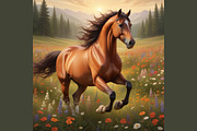Horse Art Midjourney Prompts, a Background Graphic by Design Laz (Thumbnail 4 of 7)