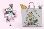 Paris romantic watercolor clipart, a Decorative Illustration by NATASHA CHU (Thumbnail 6 of 17)