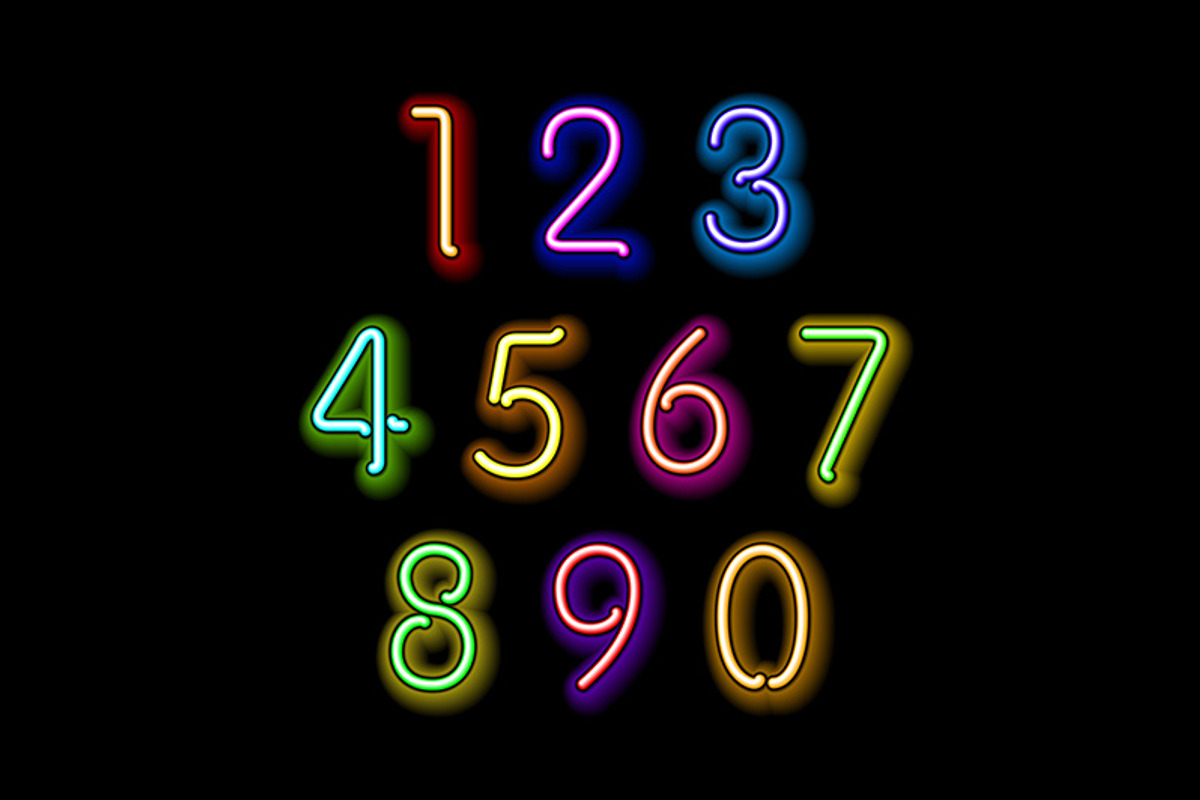 Numerical figures in sparkling neon, a Background Graphic by Rommeo79