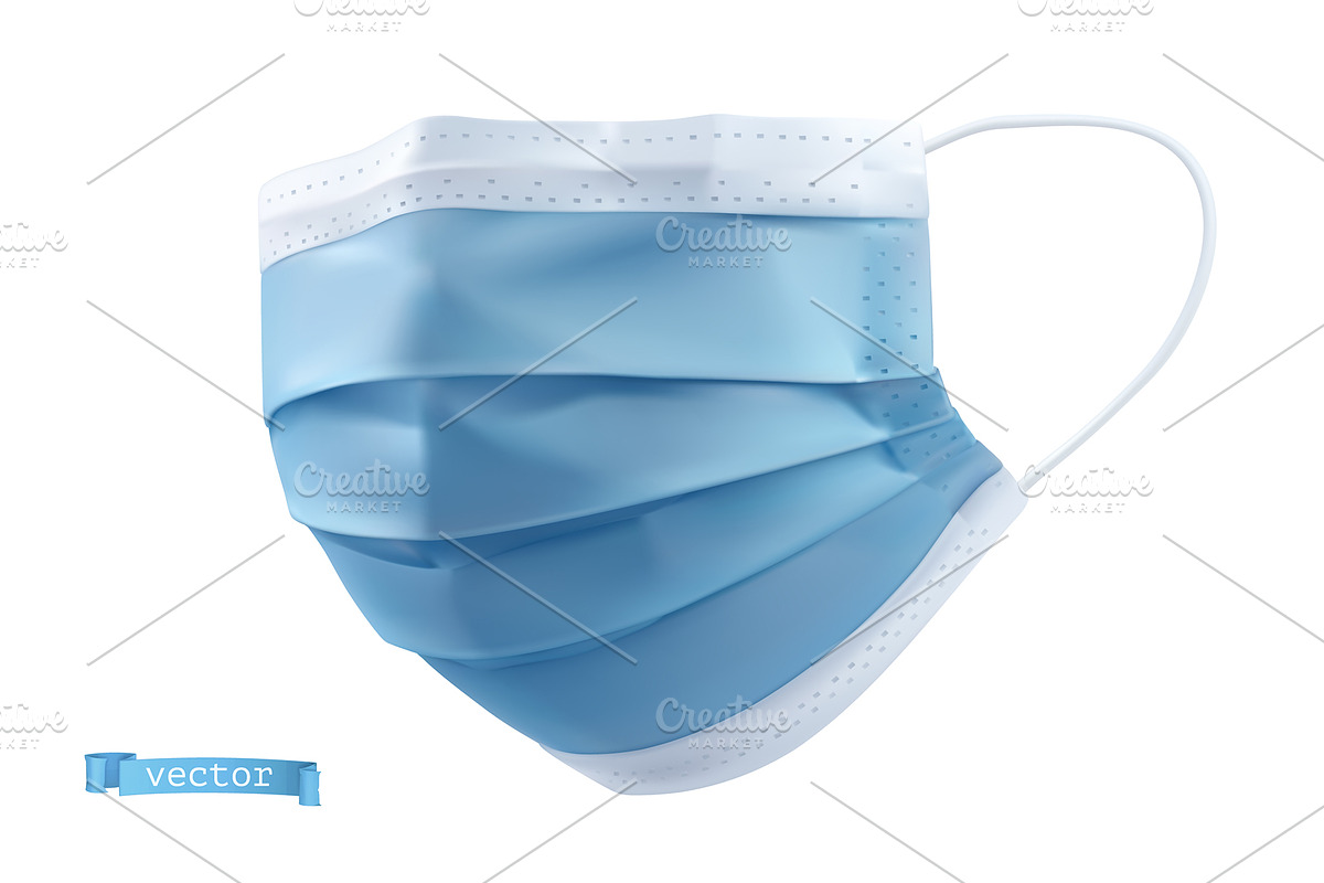 Medical mask, surgical mask, vector, an Icon by Allevinatis Studio (Photo 2 of 3)
