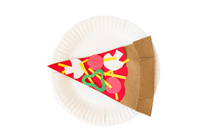 slice of pizza from a paper