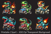 T-rex dinosaur monster truck Clipart, an Illustration by RobertsArt (Thumbnail 3 of 4)