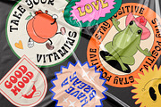 Retro Sticker Pack, a Food Illustration by Alina Sh (Thumbnail 9 of 10)