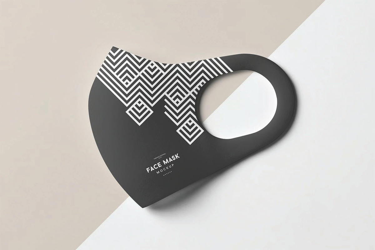 Fabric Face Mask Mockup Template, a Mask Mockup by DesignRushMarket (Photo 7 of 12)