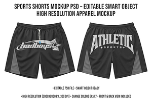 Sports Shorts Mockup Editable PSD, a Bottom Mockup by std.badboy