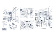 Cottage hand drawn interior, a Decorative Illustration by Good Studio (Thumbnail 2 of 5)