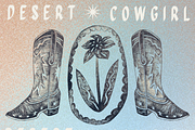 Desert Cowgirl Pen + Ink clipart, an Object Illustration by Eryn Rose Design (Thumbnail 2 of 17)