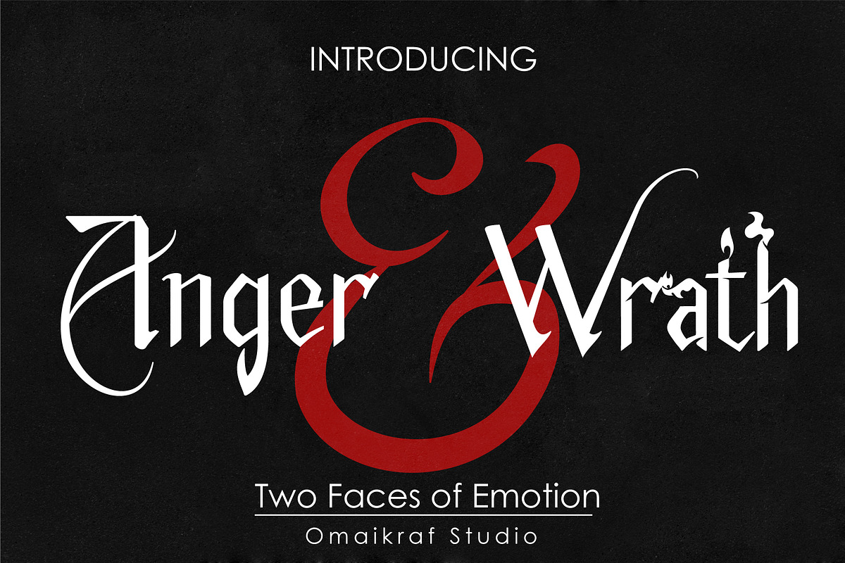 Anger & Wrath | Duo Emotion Fonts, a Font by Omaikraf Studio (Photo 1 of 5)