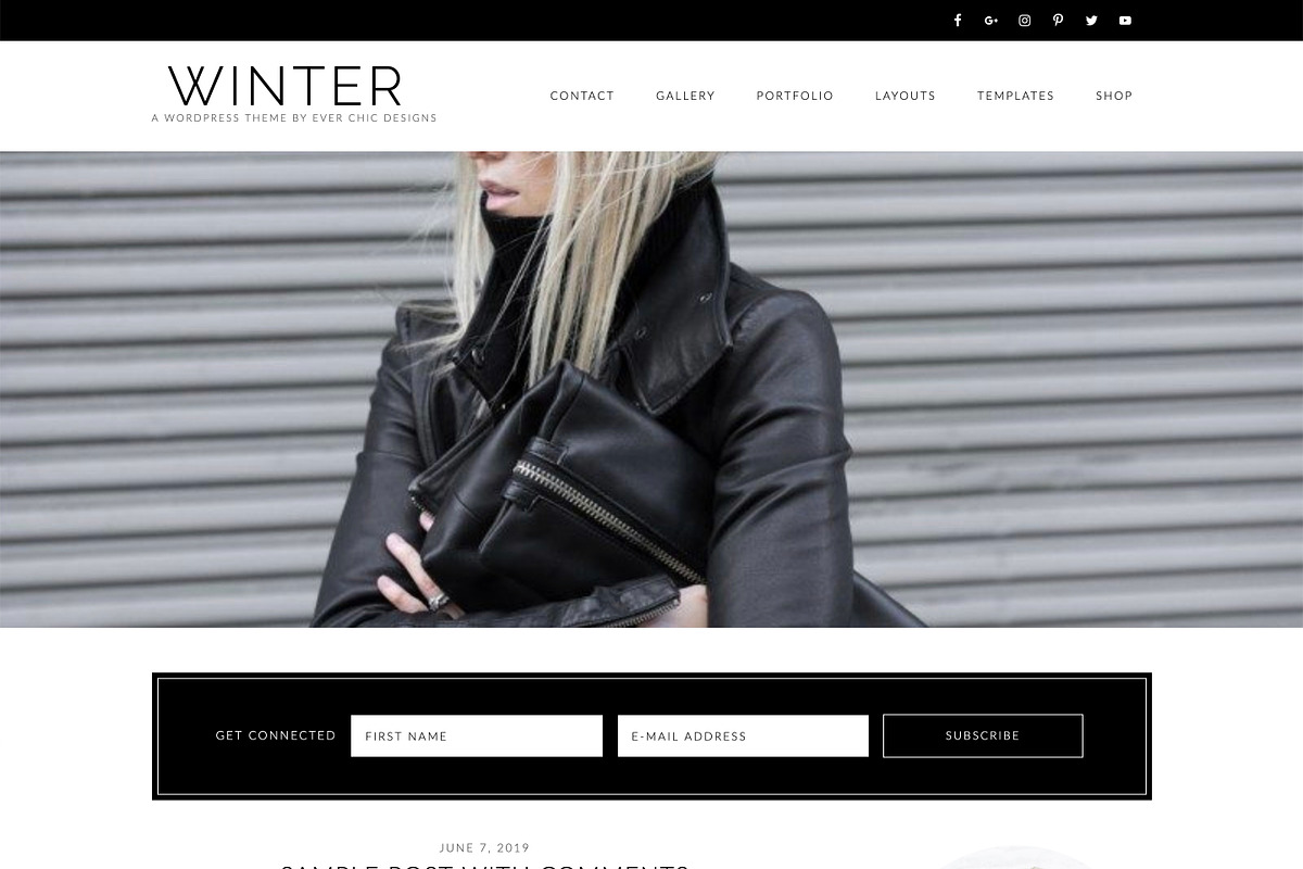 Winter Feminine Wordpress Blog Theme, a WordPress Template by The Reverie Collective (Photo 1 of 2)