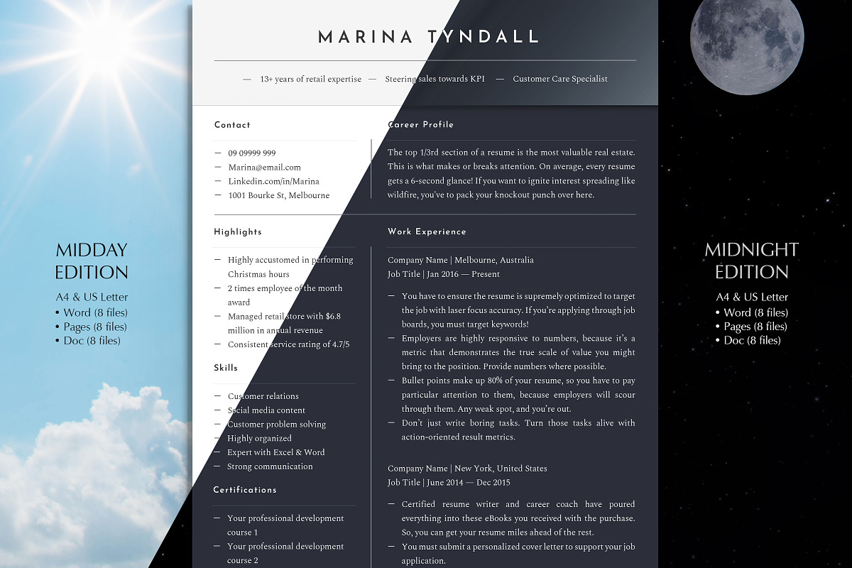 Resume Template Google Docs, Word, a Resume Template by Career Canvas (Photo 2 of 13)