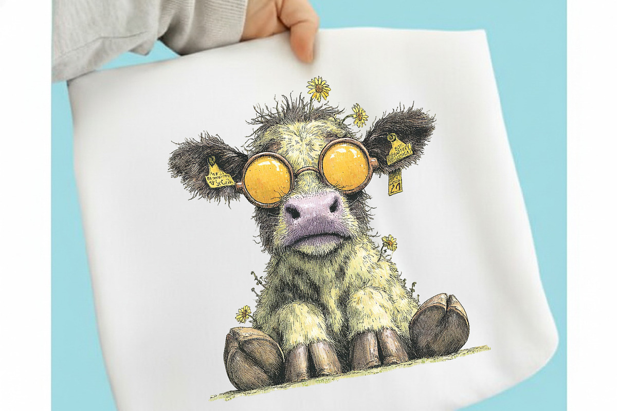 Whimsical Summer Cow Clipart, a Seasonal Illustration by designcity5 (Photo 3 of 5)