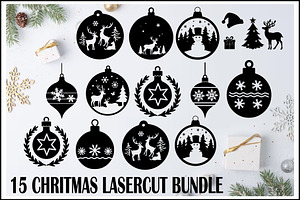 Christmas Laser Cut Ornament Bundle, a Graphic by Designer_Momina