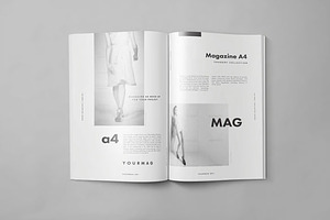 Flat Lay Open A4 Magazine Mockup