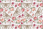 4 Seamless Butterflies Roses insects, a Pattern Graphic by Vintage (Thumbnail 6 of 14)