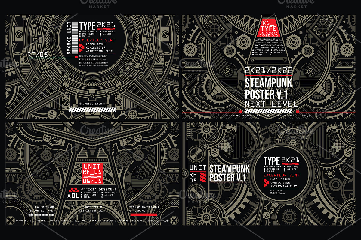 8 Mecha poster, a Pattern Graphic by the-sastra (Photo 2 of 3)