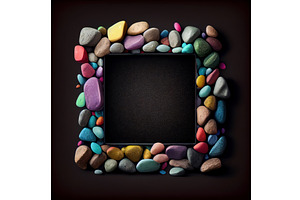 An Empty Colorful Pebbles Square