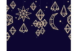 Christmas himmeli seamless border, an Illustration by Toltemara