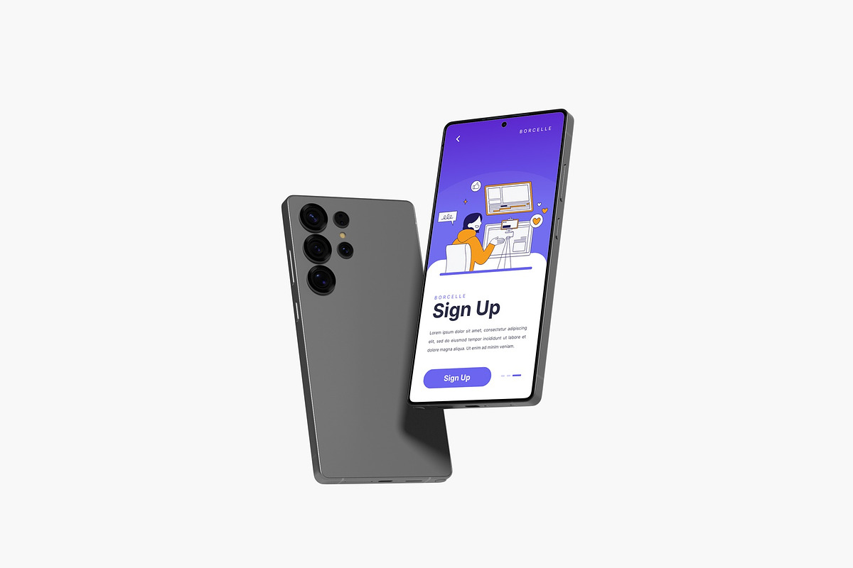 Samsung Galaxy S25 Ultra Mockup, a Device Mockup by suciamairastd (Photo 2 of 5)