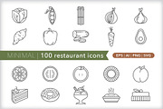 Minimal 100 restaurant icons, an Outline Icon by Picture Window (Thumbnail 6 of 10)