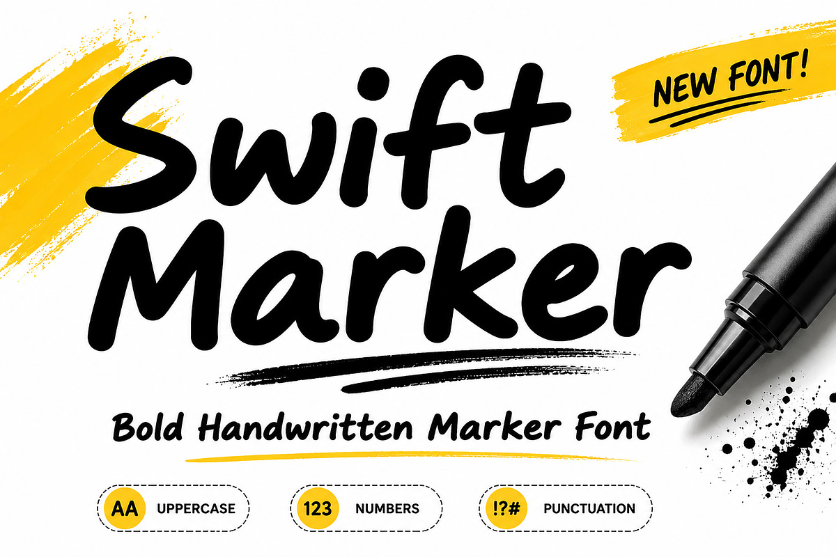 Swift Marker, a Handwritten Font by Wow Magic (Photo 1 of 5)