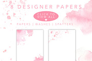 Pink Watercolor Backgrounds + Washes, an Illustration by Feather Grace Designs (Thumbnail 2 of 7)