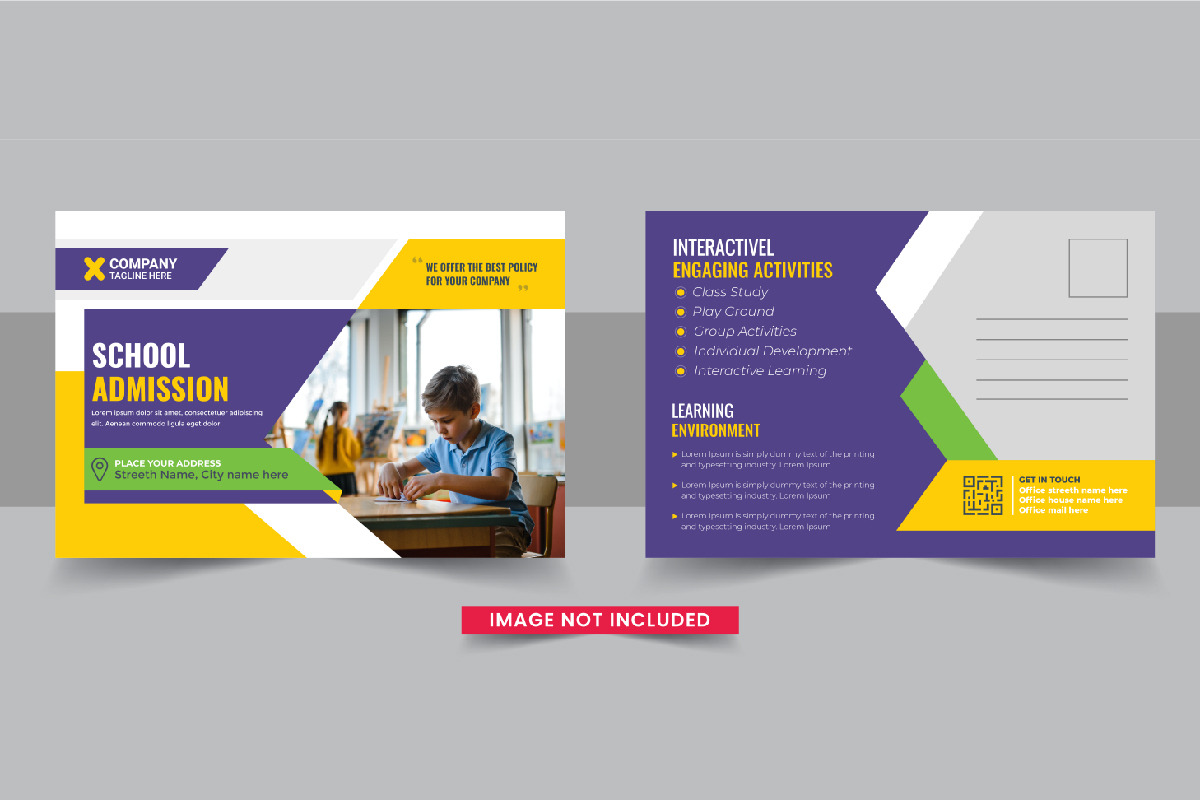 School admission postcard bundle, a Stationery Template by Pavel_design (Photo 8 of 11)