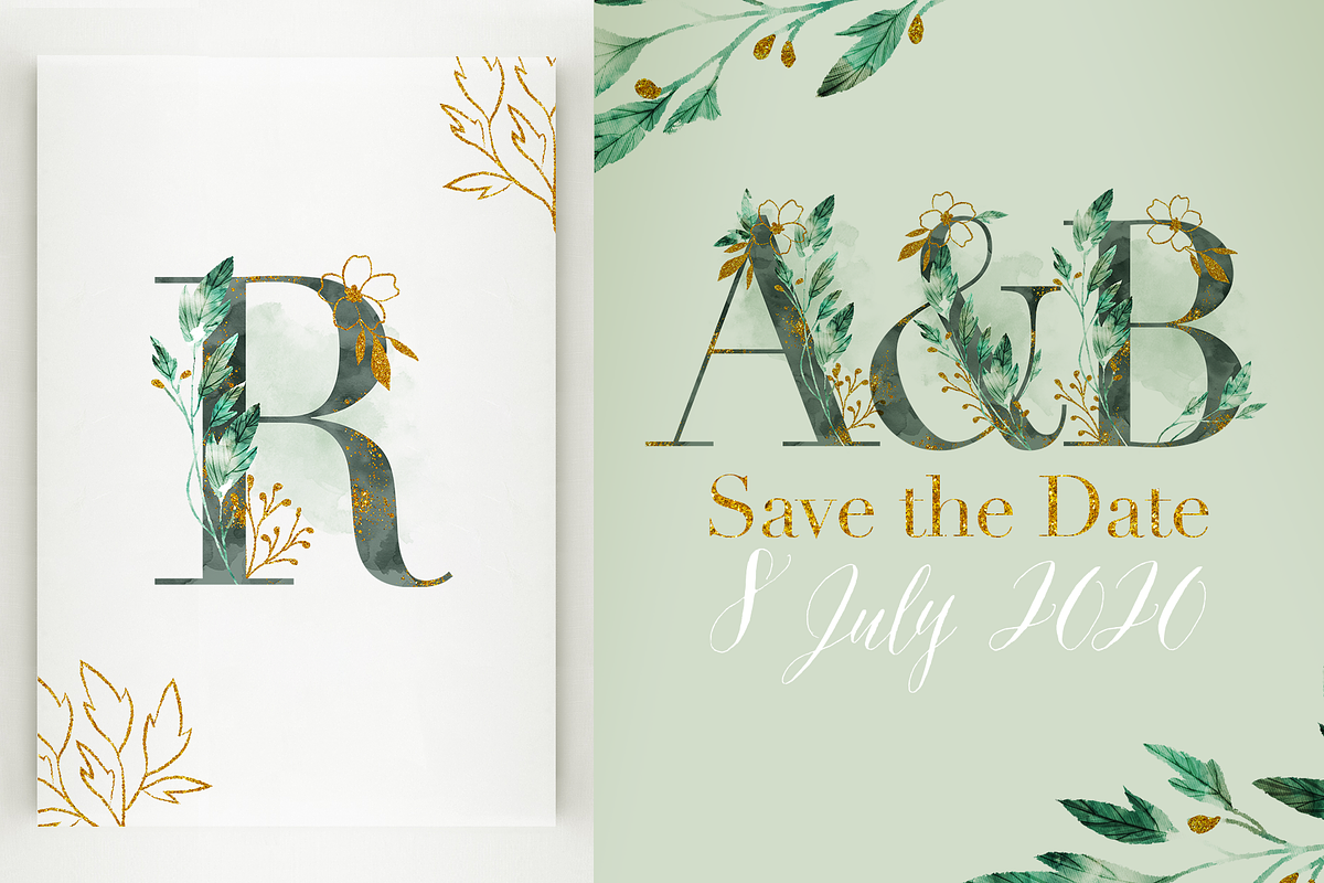 Watercolor & Glitter-Botanical Pack, a Decorative Illustration by Moon Starer Studio (Photo 7 of 9)