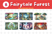 Watercolor Fairytale Forest Backgrou, a Background Graphic by John_Walker (Thumbnail 1 of 3)