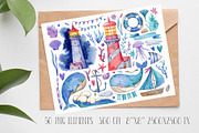 Nautical Collection | 65 elements, an Animal Illustration by Aquarellka (Thumbnail 4 of 7)