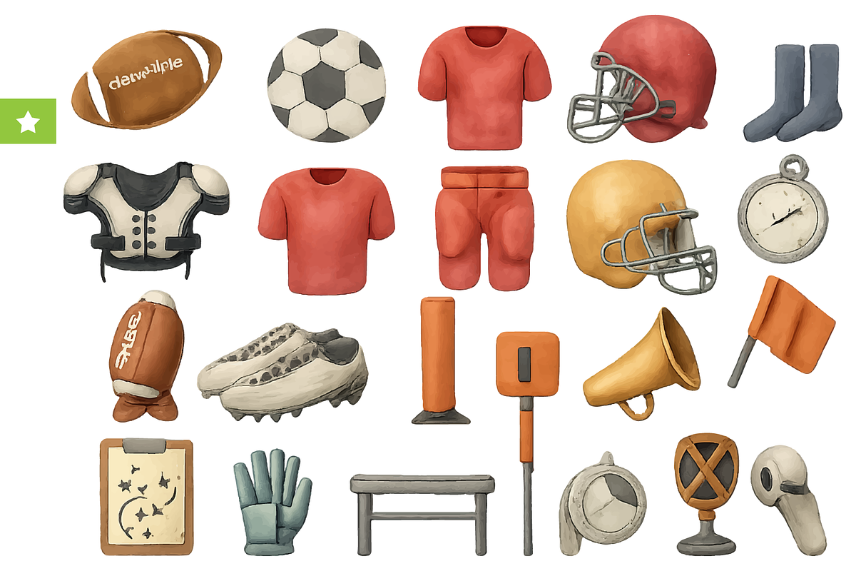 American Football Gear Set, an Object Graphic by RT Studio (Photo 1 of 4)