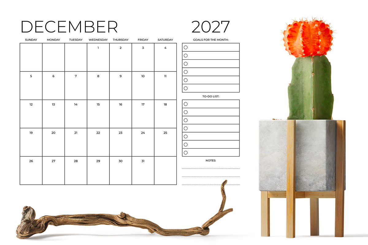 2027 8.5 x 11 Inch Calendar Planner preview 5