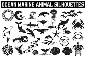 Ocean Marine Animal Silhouette, an Illustration by Amazin_art