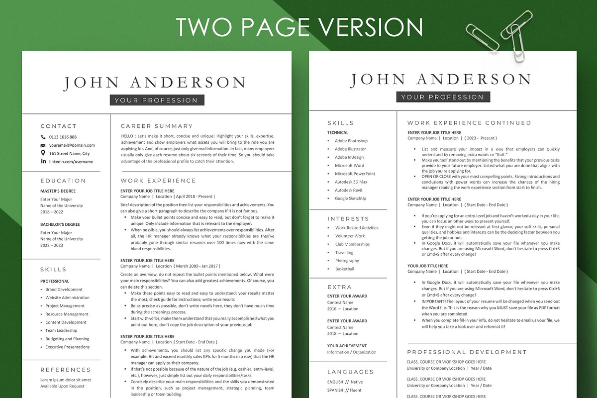 Resume Template Modern CV Design, a Resume Template by resumetemplathttps://d3es (Photo 5 of 9)