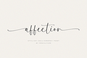 Affection Calligraphy Font, a Script Font by Pen Culture