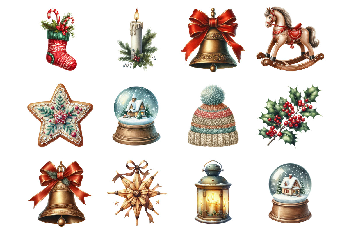 Vintage Handmade Christmas Cliparts, a Graphic by CitraGraphics (Photo 4 of 4)