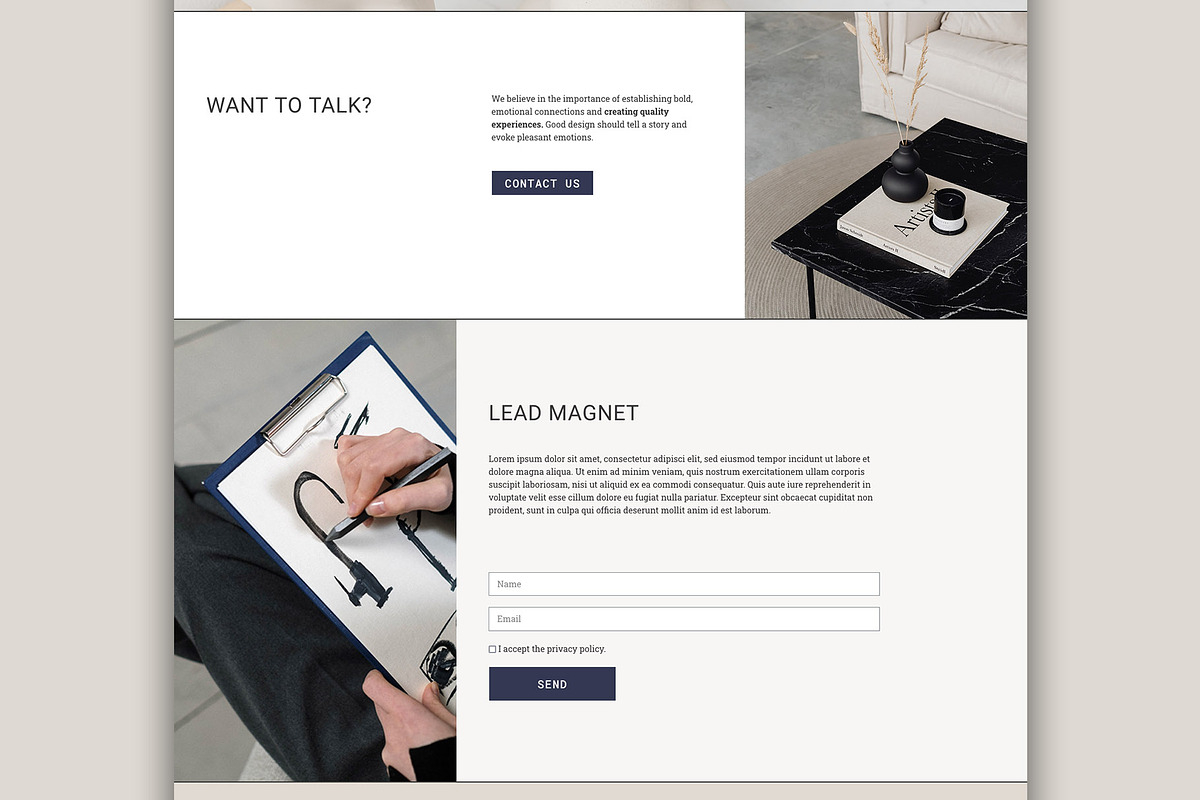 Elementor Template Services Page, a Landing Page Template by Eva Cogollos Studio (Photo 5 of 6)