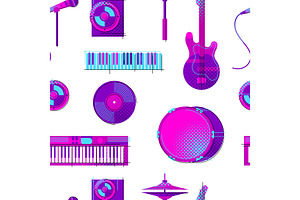 Pattern with musical items., an Object Illustration by incomible