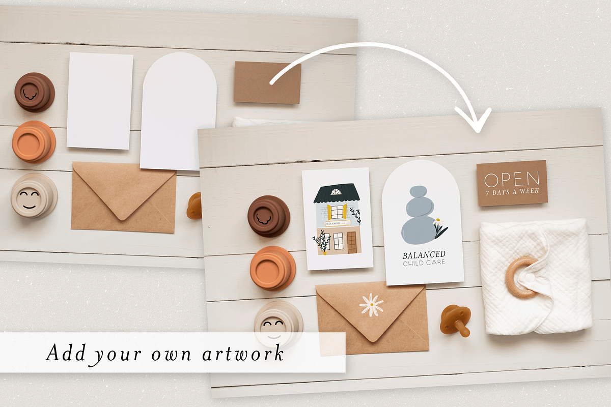Boho Baby Paper Mockup II, a Stationery Template by Ashley Alexandra Design (Photo 2 of 3)